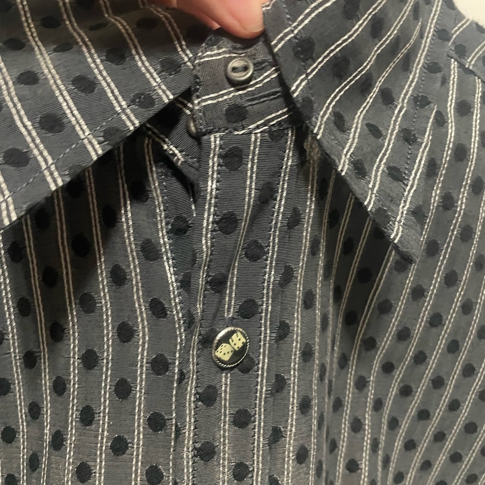 Robert Graham Long Sleeve Button Up Stripped Shirt Dice Casino Themed Buttons XL - Picture 2 of 16